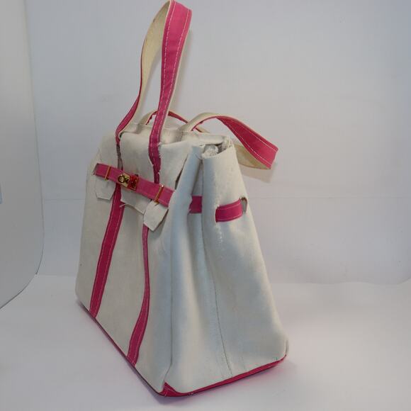 Handmade Upcycled Boat and Tote Bag – Pink Trim – Boatkin - Picture 3 of 6